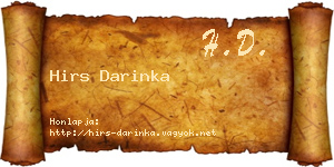 Hirs Darinka névjegykártya